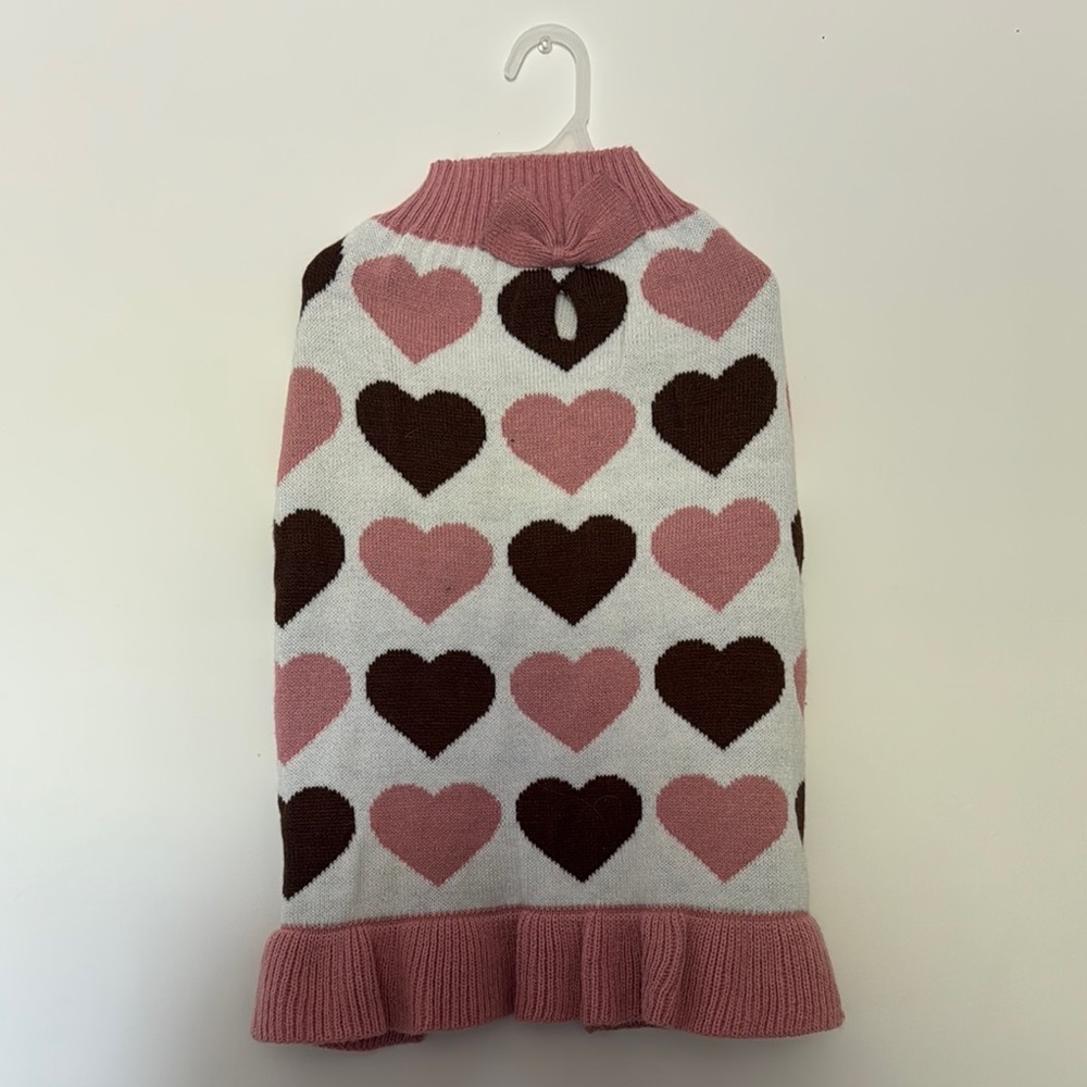 VibrantLife Pet Heart Pattern Sweater